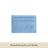 Kartenhalter Glattleder | Hellblau - Limited Edition - Hellblaues Kartenetui personalisierbar in Leder | MERSOR