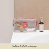 Cosmetic Bag Smooth Leather | Misty Rose & Gold