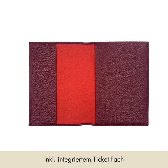 Passport Cover Grained Leather | Dark Red