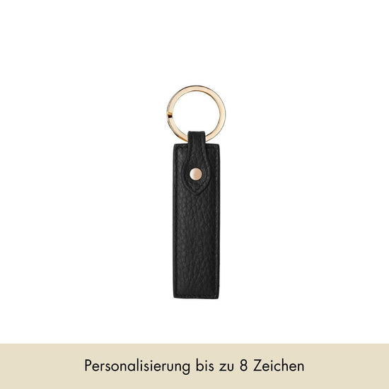 Keycharm Classic Grained Leather | Black & Gold
